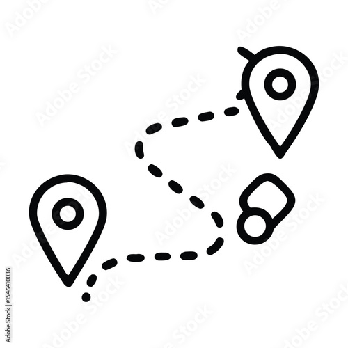 Distance map pin icon isolated vector illustration