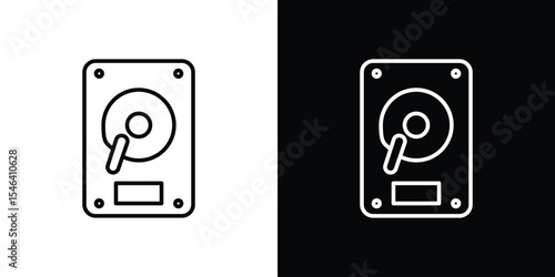 Hard Disk icon in black. flat graphic vector icon