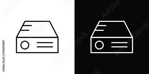 Hard drive icon in black. flat graphic vector icon