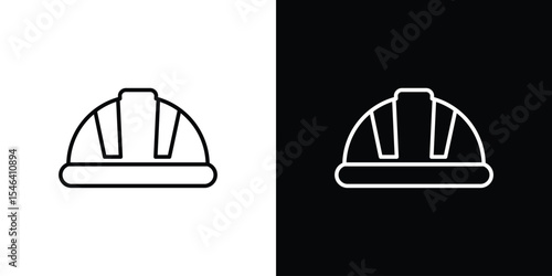 Hard hat icon in black. flat graphic vector icon
