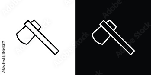 Hatchet icon in black. flat graphic vector icon