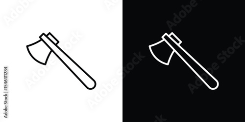 Hatchet icon in black. flat graphic vector icon