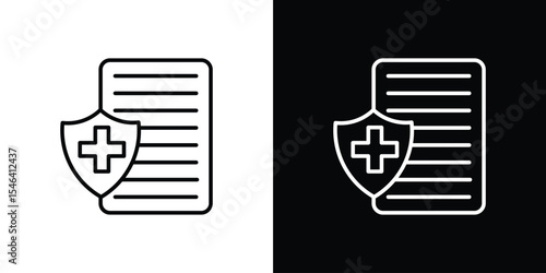 Health insurance icon in black. flat graphic vector icon