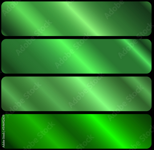 A set of green metallic gradients. Metallic gradient effects for the design of texts and bulletin boards, infographics. Metallic flag. EPS Vector