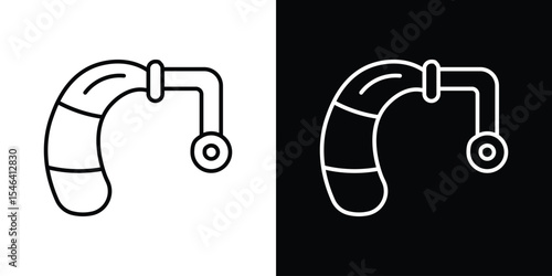 Hearing aid icon in black. flat graphic vector icon