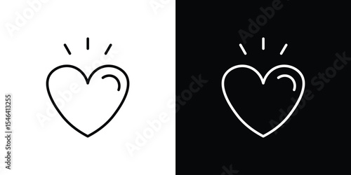 Heart icon in black. flat graphic vector icon