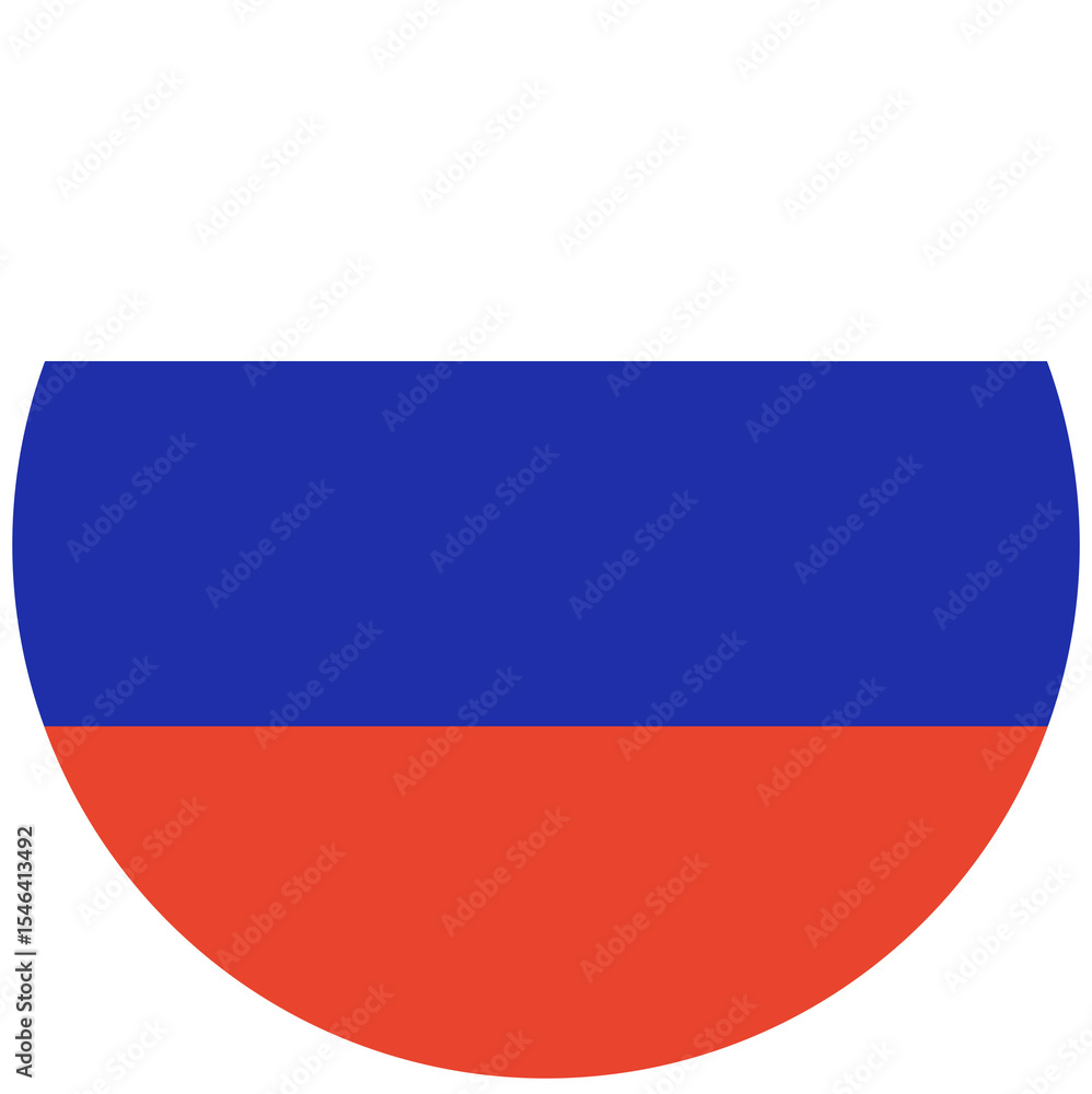 National flag of Russia in circle shape, icon, banner, button. National flag of Russia in circle shape, icon, banner, button.