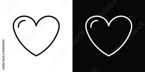 Heart icon in black. flat graphic vector icon