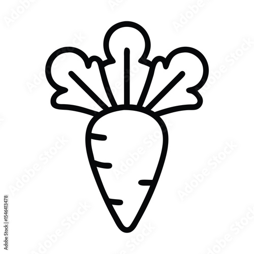 Set of Nine Hand Drawn Vegetables Line Icons