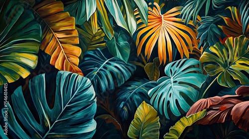 Wallpaper Mural Lush tropical foliage Torontodigital.ca