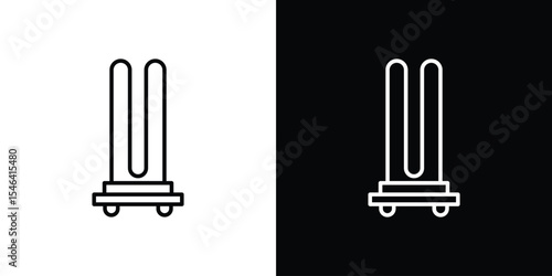 Heating element icon in black. flat graphic vector icon