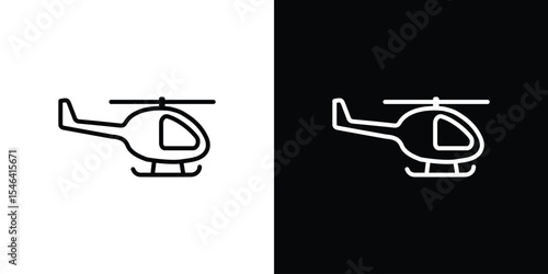Helicopter icon in black. flat graphic vector icon