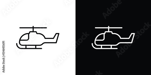 Helicopter icon in black. flat graphic vector icon