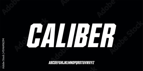 Vector illustration of strong and masculine condensed and bold italic style alphabet letters. Suitable for large titles, sports logos, automotive, military and product branding.