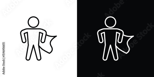 Hero icon in black. flat graphic vector icon
