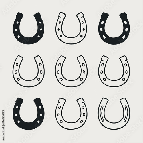 Collection of Horseshoe Icons  Various Styles and Designs for Digital Use