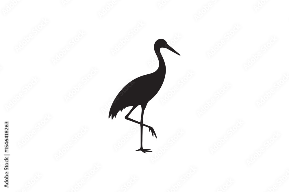 Fototapeta premium crane silhouette on white background.01