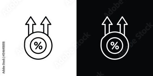 High percentage icon in black. flat graphic vector icon