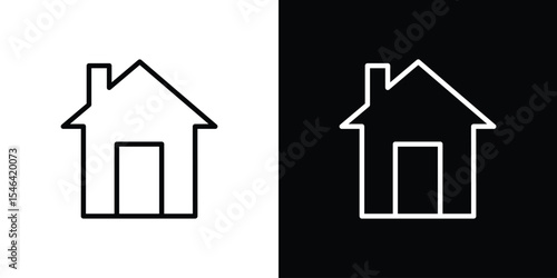 Home icon in black. flat graphic vector icon