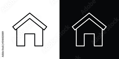 Home icon in black. flat graphic vector icon