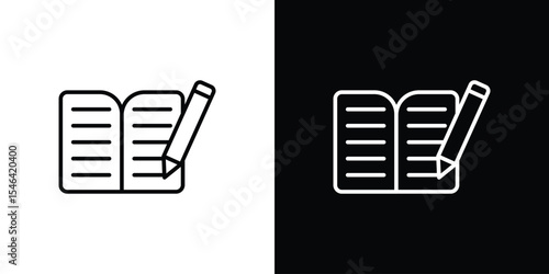 Homework icon in black. flat graphic vector icon