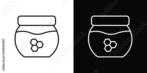 Honey jar icon in black. flat graphic vector icon