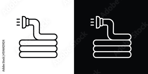 Hose icon in black. flat graphic vector icon