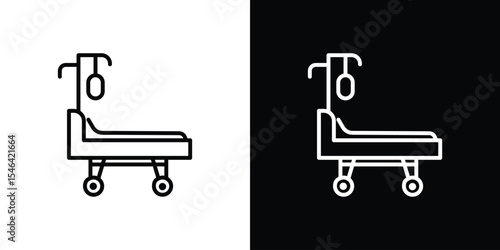 Hospital bed icon in black. flat graphic vector icon
