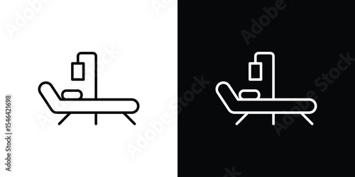 Hospital bed icon in black. flat graphic vector icon