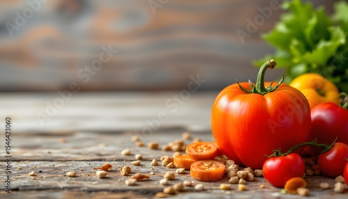 a photograph of ripe red tomatoes in close up, with a few carrots, some cilantro leaves, and what ap