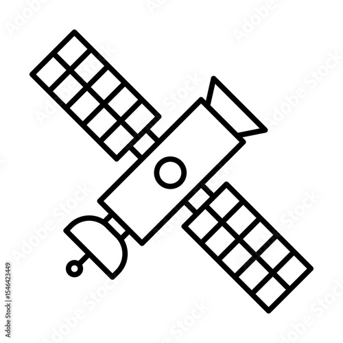 satellite line icon with editable stroke