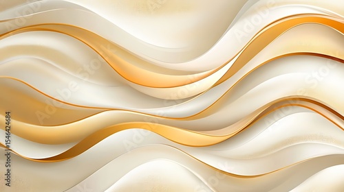 Abstract Yellow Minimalist Elegant Soft Smooth Fluid Wave Pattern Background Swirl Decoration, Abstract artwork composed of soft flowing layers in neutral colors, Minimalist abstract shapes on soft 

