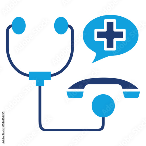 Medical Hotline Flat Blue Icon
