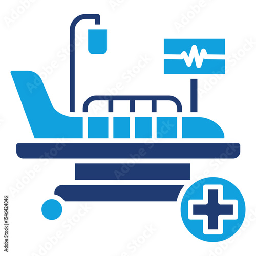 Intensive Care Flat Blue Icon