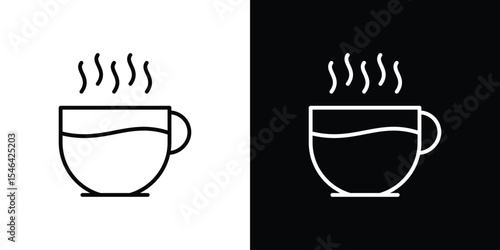 Hot drinks icon in black. flat graphic vector icon