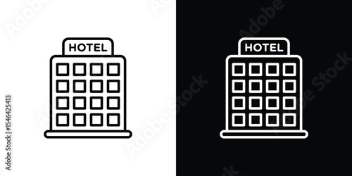 hotel icon in black. flat graphic vector icon