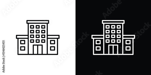 hotel icon in black. flat graphic vector icon