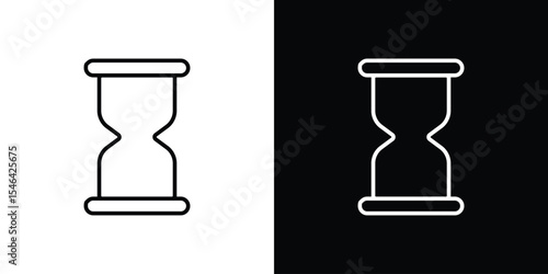 Hourglass icon in black. flat graphic vector icon