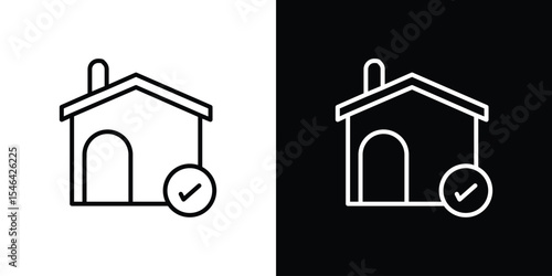 House insurance icon in black. flat graphic vector icon