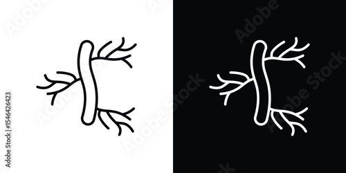 Human artery icon in black. flat graphic vector icon