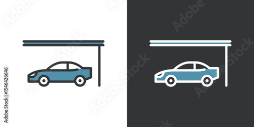 カーポートに車が止まっているアイコン