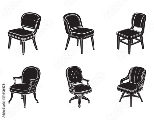 low back chair icon silhouette vector illustration