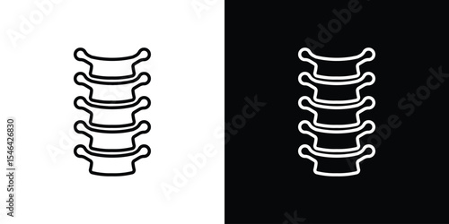 Human spine icon in black. flat graphic vector icon