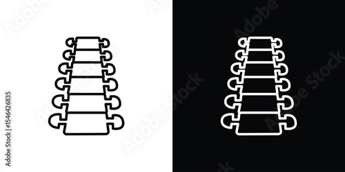 Human spine icon in black. flat graphic vector icon
