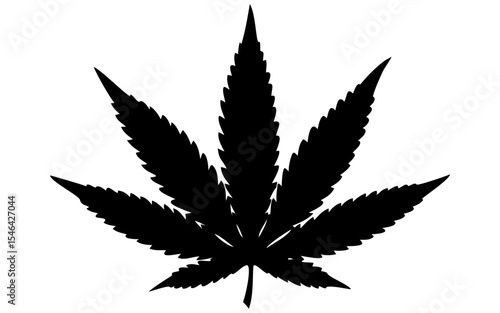 A cannabis leaf full black silhouette vector illustration design