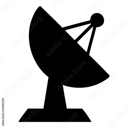 A dish antenna icon full black silhouette vector illustration design