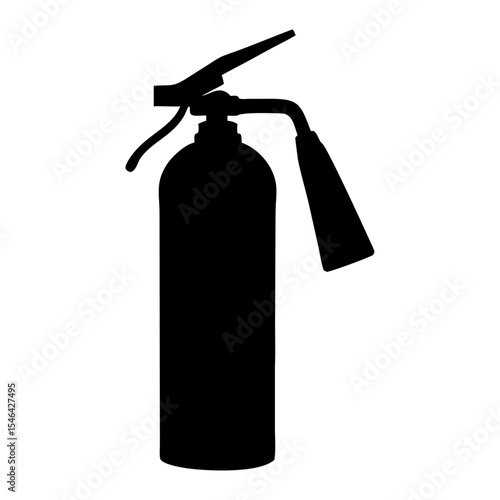 A fire extinguisher full black silhouette vector illustration design