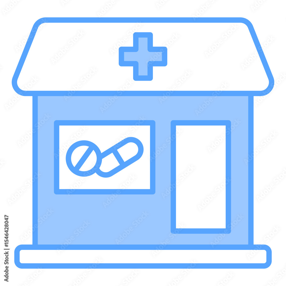 Obraz premium Pharmacy Blue Icon
