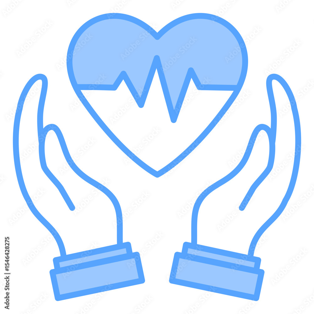 Obraz premium Heart Care Blue Icon