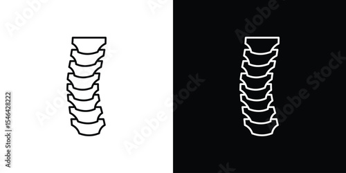 Human spine icon in black. flat graphic vector icon